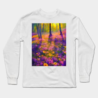 Yellow & Purple Wildflowers Long Sleeve T-Shirt